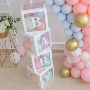 Baby Yazılı Şeffaf Kutu Balon Seti