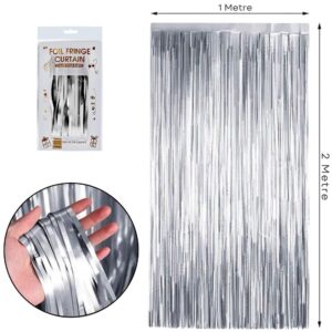 METALİZE GÜMÜŞ ARKA PLAN PERDESİ 100X200CM